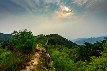 An old and ancient part of the Great Wall of China