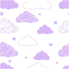 illustration of cute clouds pattern