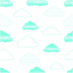 vector clouds seamless pattern