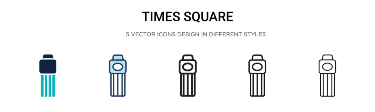 Times Square Icon In Filled, Thin Line, Outline And Stroke Style. Vector Illustration Of Two Colored And Black Times Square Vector Icons Designs Can Be Used For Mobile, Ui, Web