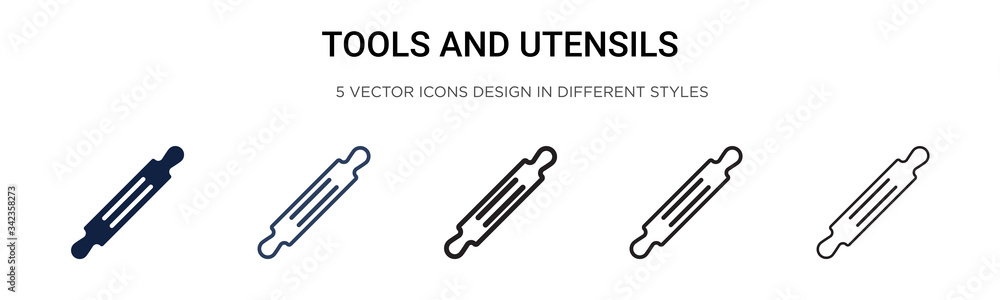 Poster tools and utensils icon in filled, thin line, outline and stroke style. vector illustration of two c
