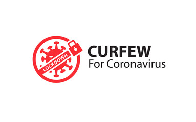 Lockdown the city to prevent the spread of the coronavirus. Lockdown COVID-19 icon logo vector. Curfew for coronavirus.