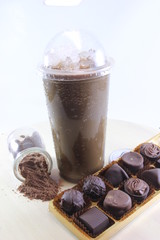 fresh fruit juice, cold, fresh Juice, object, color drink, product, drink, glass, chocolate, dark choco