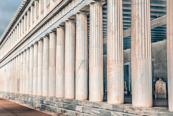 Columns of the ancient Greek temple