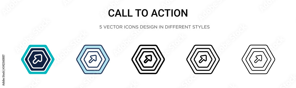 Poster call to action icon in filled, thin line, outline and stroke style. vector illustration of two color