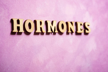 Fototapeta na wymiar Hormones text view