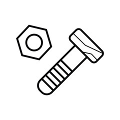 bolt and nut icon vector