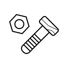 bolt and nut icon vector