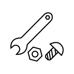 Wrench, nut and bolt icon
