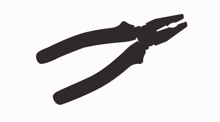 Vector Isolated Illustration of Pliers Silhouette