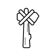 Ancient stone axe outline icon