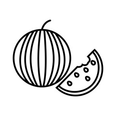 watermelon icon, fruit vector illustration