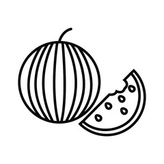 watermelon icon, fruit vector illustration