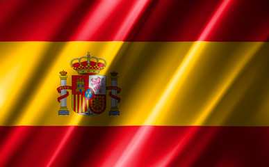 Image of the waving flag of Spain.