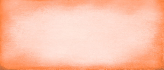 Orange texture background in vintage paper with grunge borders and white center spot