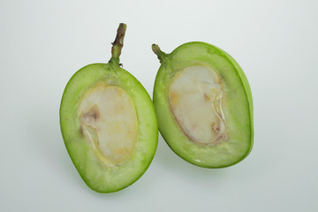 half of green mango