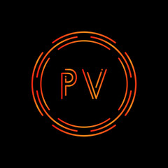 Initial Letter PV Logo Design Vector Template. PV Letter Logo Design