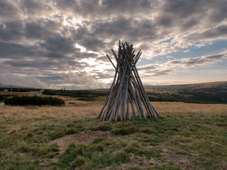 Giant Mountains glade in the sunset