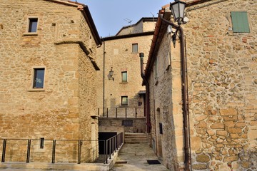 Fototapeta na wymiar Medieval Sammarinese architecture in the city of San Marino