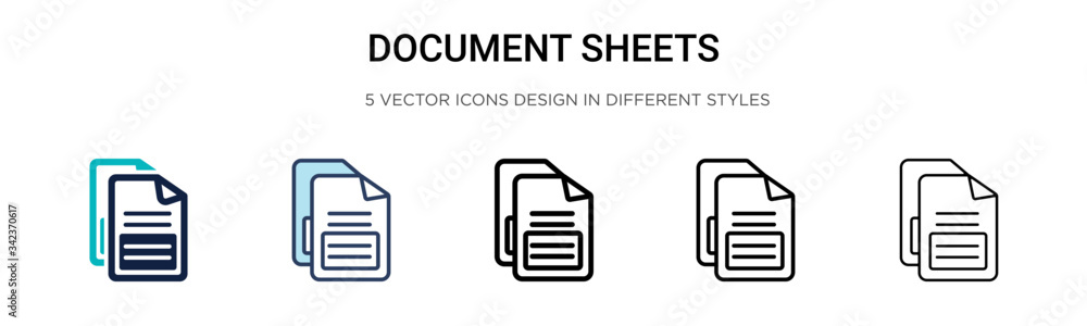 Poster document sheets icon in filled, thin line, outline and stroke style. vector illustration of two colo