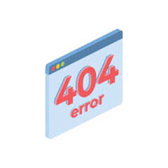 Page 404 screen. Vector 3d isometric, color web icon, new flat style. Creative illustration design, isolated graphic idea for infographics.