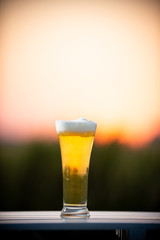 麦畑と生ビール