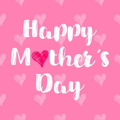 Fototapeta na wymiar Happy Mother's Day Heart-Typocraphic illustration vector Calligraphy Background, celebration card,printable, ornaments celebrations, gift card invitation,