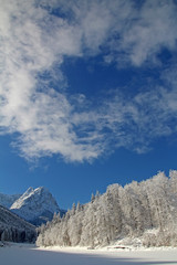 Riessersee in Garmisch-Partenkirchen im Winter