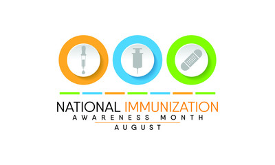 Vector illustration on the theme of National Immunization month observed each year during August to highlight the importance of vaccination for people of all ages.