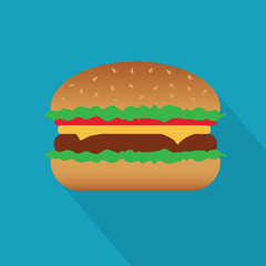tasty burger icon- vector illustration