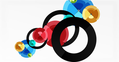 Abstract background, trendy color circles geometrical composition. Vector Illustration For Wallpaper, Banner, Background, Card, Book Illustration, landing page