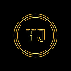 Initial Letter TJ Logo Creative Typography Vector Template. Circle Letter TJ Logo Design