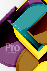 Glossy glass squares with round elements geometric composition. Abstract geometric background with 3d effect composition For Wallpaper, Banner, Background, Card, Book Illustration, landing page