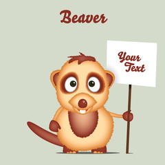 Biber – Comic, Kinder Cartoon als Vektor Illustration