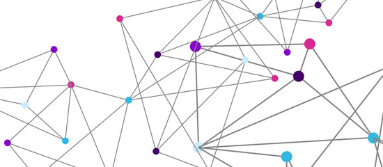 Line points connections, triangular technology design. Abstract geometric background