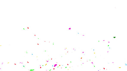 Colorful Confetti Heart Particle Holiday Party 3D illustration background.