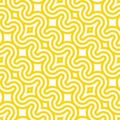 Vector yellow geometric pattern. Seamless pattern with rounded shapes.