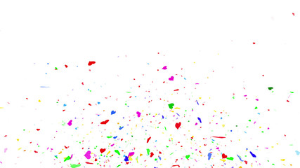 Colorful Confetti Heart Particle Holiday Party 3D illustration background.