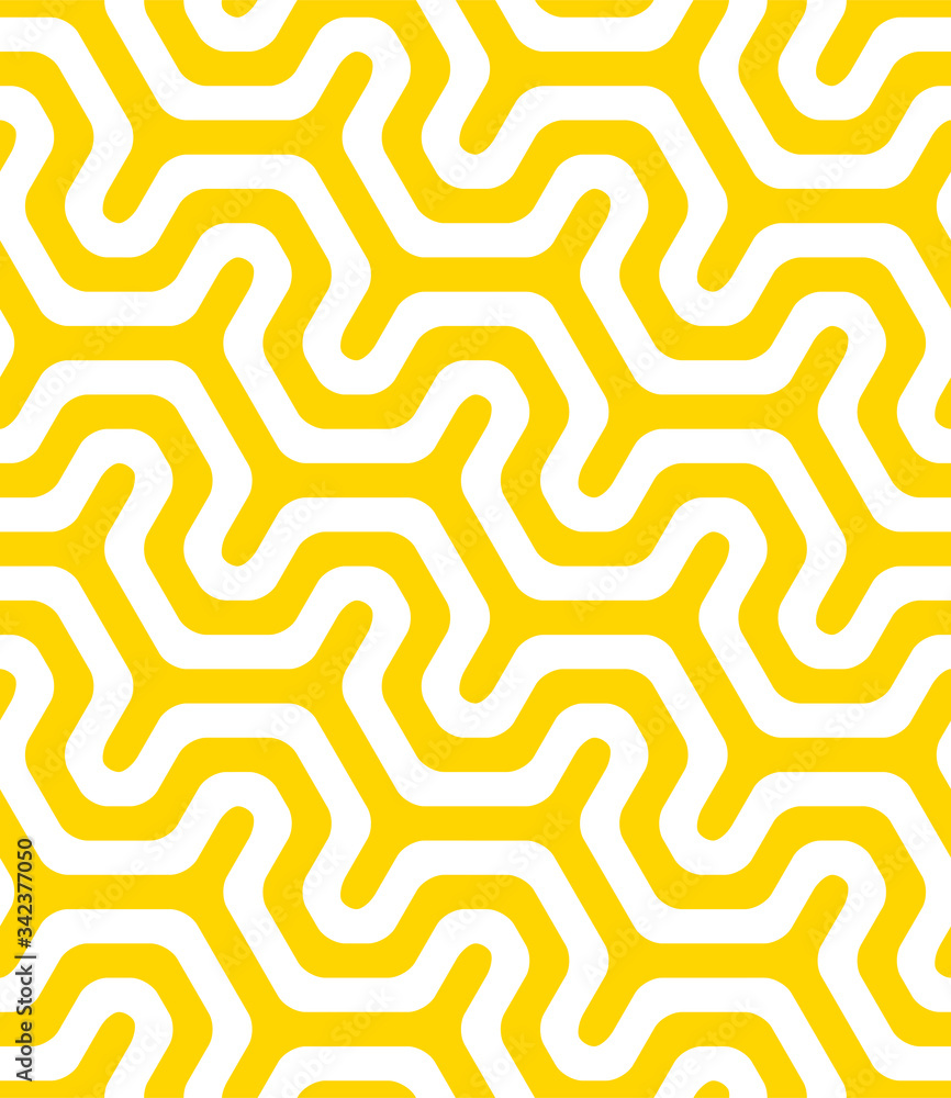 Poster vector yellow geometric pattern. seamless modern linear texture.
