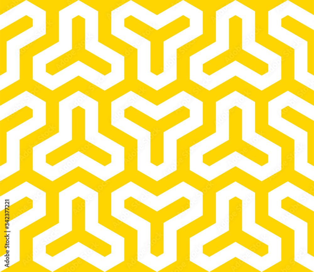 Poster Vector yellow geometric pattern. Seamless modern linear texture.