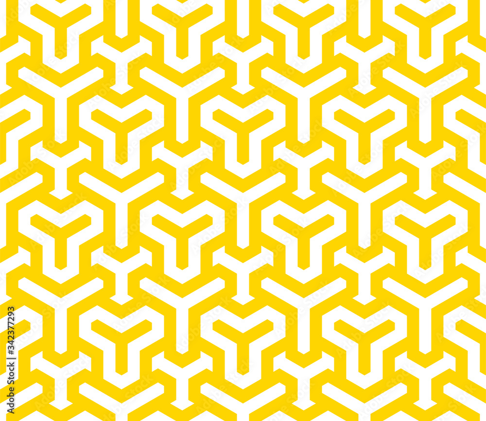 Aufkleber Vector yellow geometric pattern. Seamless modern linear texture.