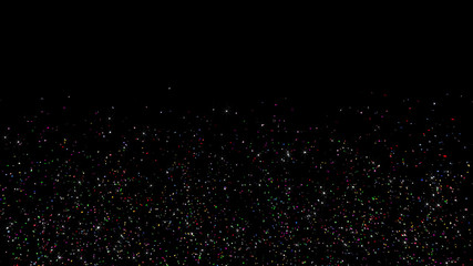 Colorful Confetti Heart Particle Holiday Party 3D illustration background.