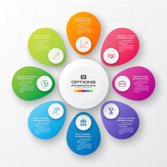 Business infographics 8 steps,Abstract design element,Vector illustration.