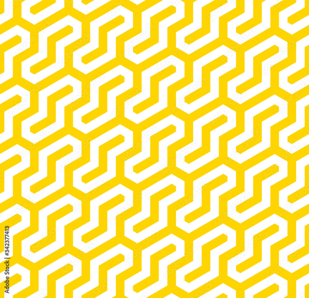 Aufkleber Vector yellow geometric pattern. Seamless modern linear texture.
