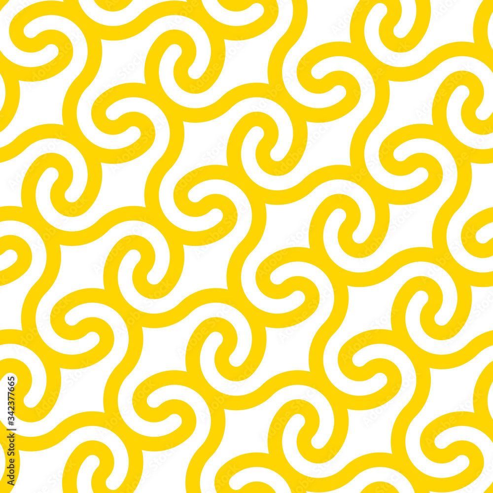 Aufkleber Vector yellow geometric pattern. Seamless pattern with rounded shapes.