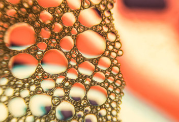 Amazing Macro closeup of a colorful soap bubble