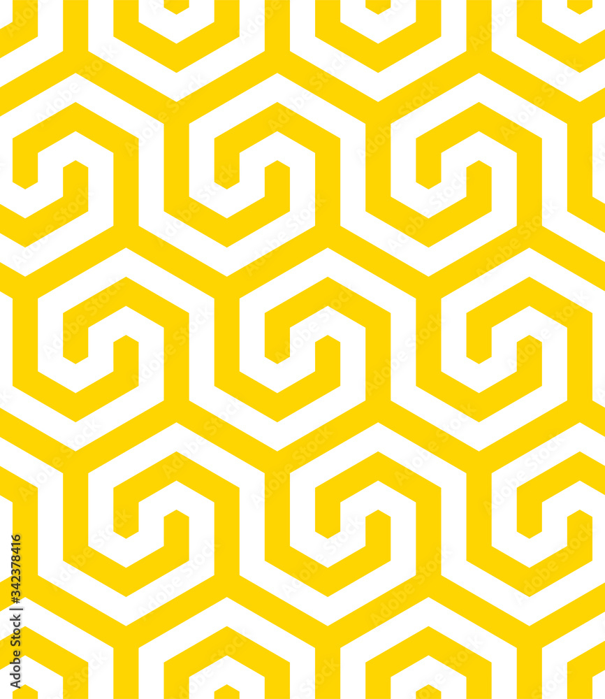 Poster Vector yellow geometric pattern. Seamless modern linear texture.