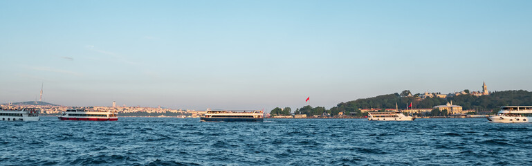 Fototapeta premium Beautiful view of Topkapi Palace from the opposite Bank.