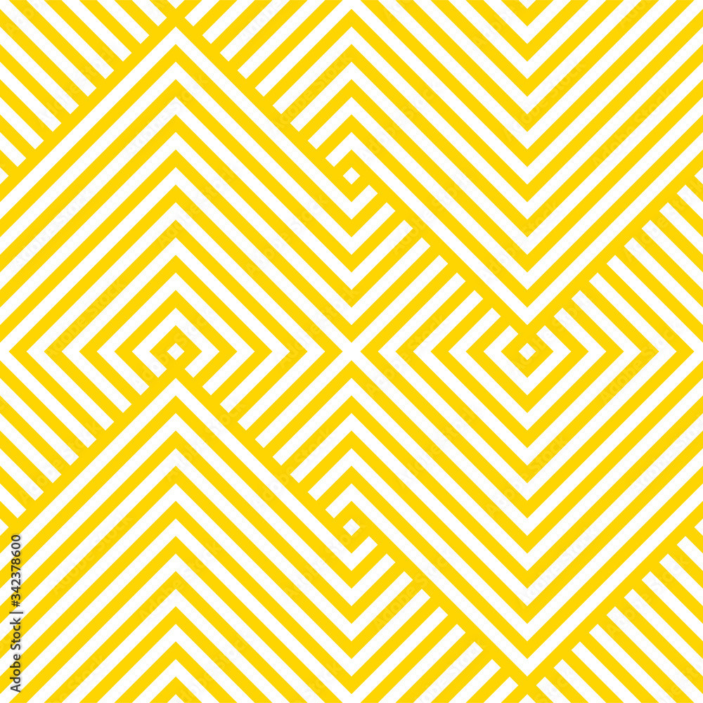 Poster vector yellow geometric pattern. seamless modern linear texture.
