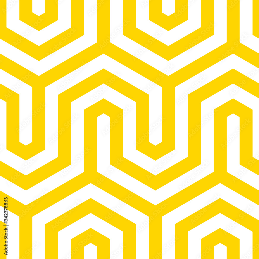 Aufkleber Vector yellow geometric pattern. Seamless modern linear texture.
